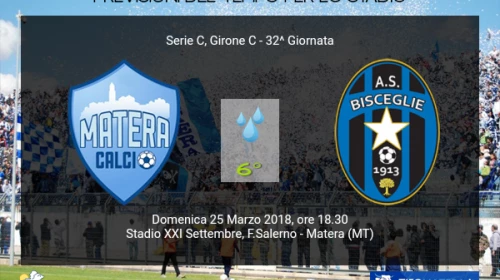 CALCIO - Il Meteo per Matera vs Bisceglie del 25 Marzo 2018
